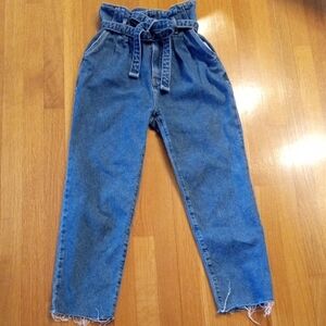 Abercrombie And Fitch Ultra High Rise Paperbag Women's Jeans Raw Hem 80s 6